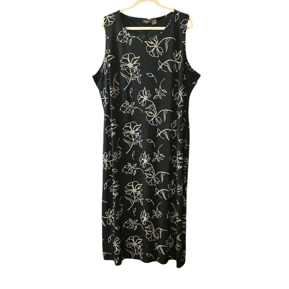 George Floral Sleeveless Shift Black Dress - 26/28